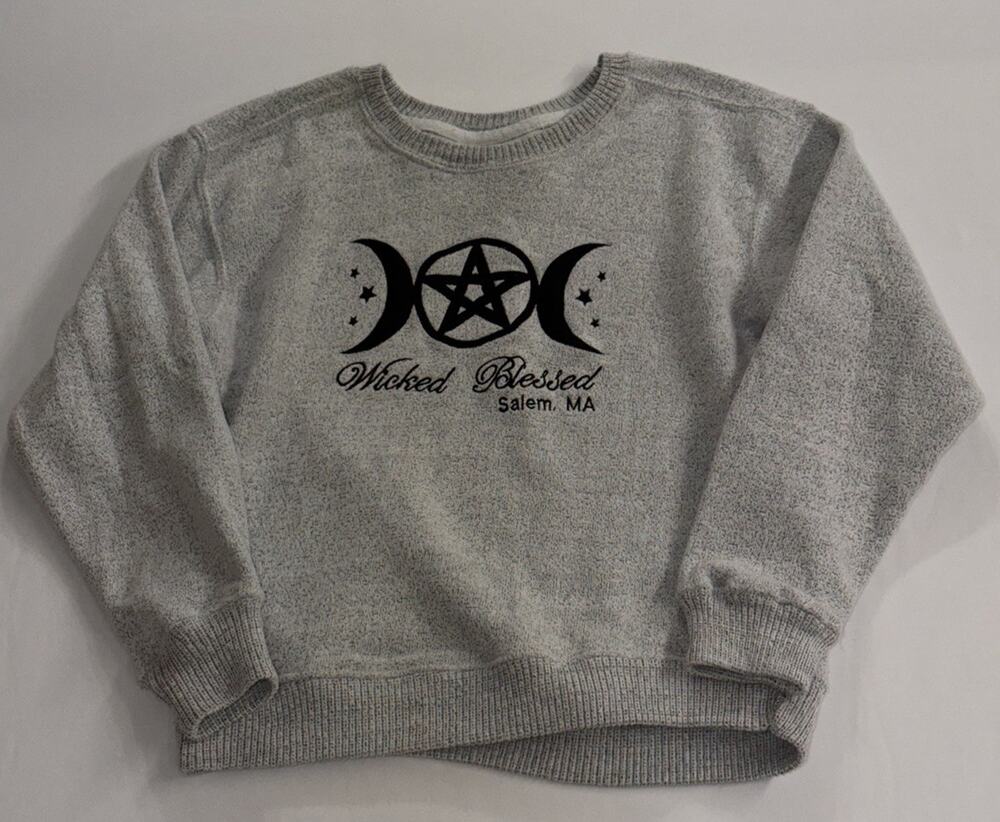 Bay State Gear Women’s "Wicked Blessed" Salem, MA Embroidered Sweatshirt Size S